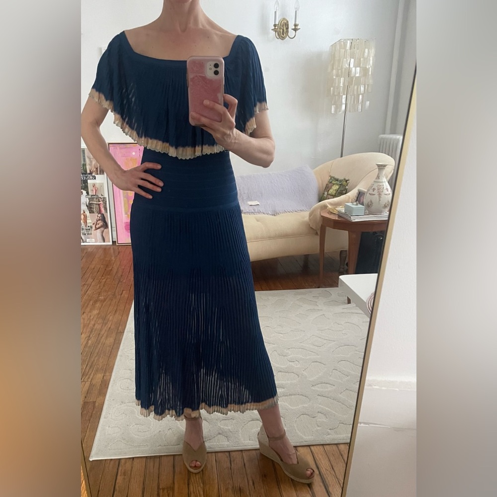 Herve Leger off-the-shoulder blue “Malli” tie-dye dress (XXS) Brand New - Picture 8 of 17